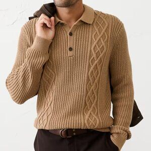 Banana Republic Factory Cotton Cable Sweater Polo